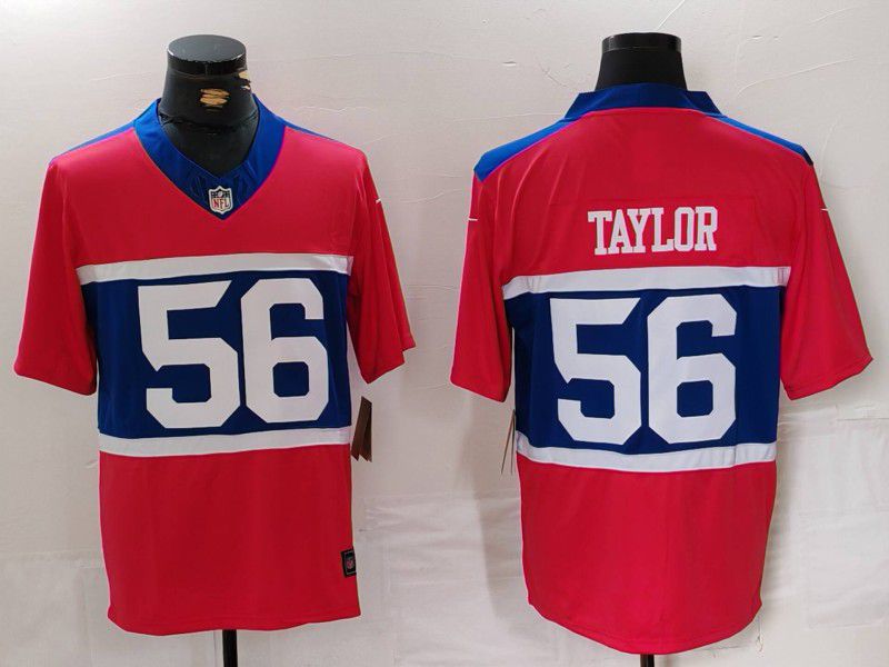 Men New York Giants #56 Taylor Red Three Generations Throwback 2024 Nike Vapor F.U.S.E. Limited NFL Jersey